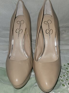 Jessica Simpson Beige Platform Stillettos